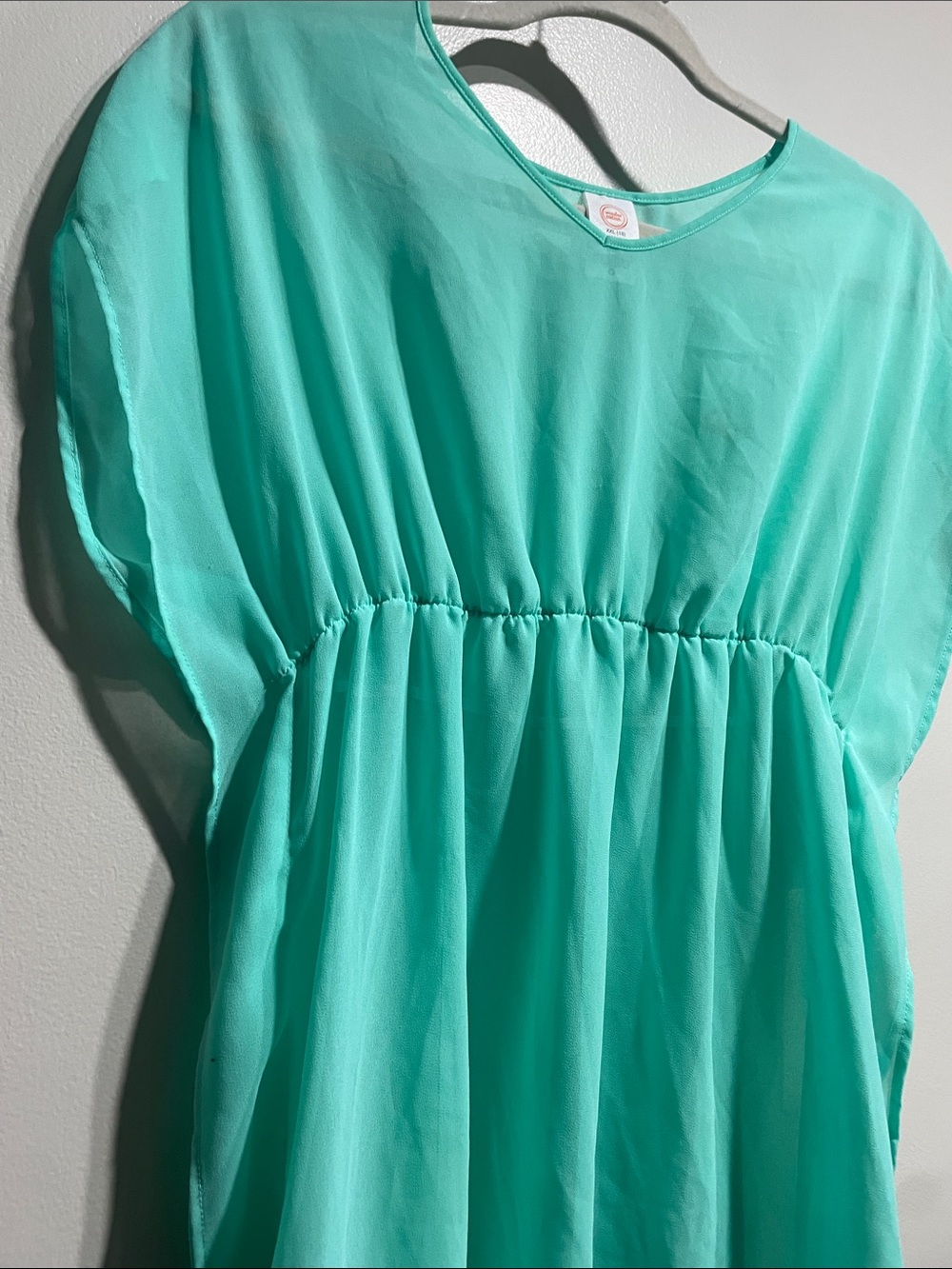 Wonder Nation Sheer Aqua Tunic Cover Up - Picture 4 of 5